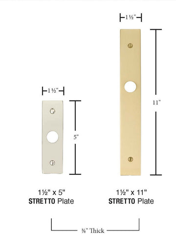 Emtek 2440 Doorbell Button with 11/2" x 5" Rosette STRETTO Plate